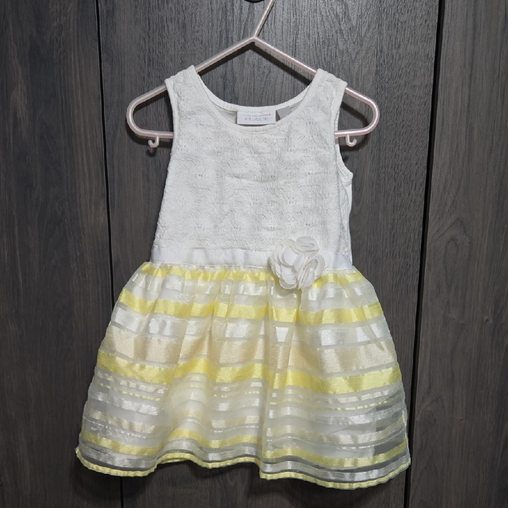 The Children's Place White and Yellow Formal Dress